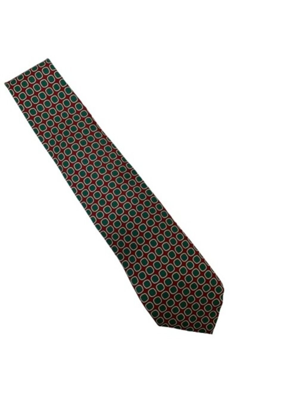 Vintage 80s Polo Ralph Lauren Silk Tie Nordstrom Red Green Geometric Old Money